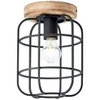 Brilliant Gwen Lampa sufitowa Metal Drewno Czarny | 200mm - Nadaje Się Do 1x E27