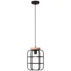 Brilliant Gwen Lampa Wisząca Metal Drewno Czarny | 250mm - Nadaje Się Do 1x E27