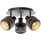 Brilliant Tyas Lampa sufitowa  Aluminium Metal Czarny Złoty | 370mm -  Nadaje Się Do 3x E14