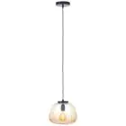 Brilliant Kaizen Lampa Wisząca Szkło Lampa Wisząca Metal Czarny Beige | 250mm - Nadaje Się Do 1x E27
