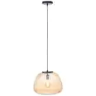 Brilliant Kaizen Lampa Wisząca Szkło Lampa Wisząca Metal Czarny Beige | 350mm - Nadaje Się Do 1x E27