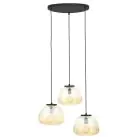 Brilliant Kaizen Lampa Wisząca Szkło Lampa Wisząca Metal Czarny Beige | 400mm - Nadaje Się Do 3x E27