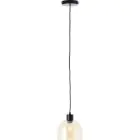 Brilliant Casto Lampa Wisząca Szkło Lampa Wisząca Metal Czarny Beige | 190mm - Nadaje Się Do 1x E27