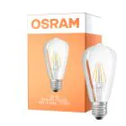 Osram Classic LED E27 Edison Włókno Przezroczysty 4W 470lm - 827 Bardzo Ciepła Biel | Zamienne 40W