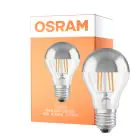 Osram Classic LED E27 Gruszka Włókno Mirror Srebro 4W 400lm - 827 Bardzo Ciepła Biel | Zamienne 35W