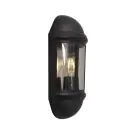 Ansell LED Światło Ścienne Latina Połowa Latarnia Czarny - Nadaje Się Do E27 Up To 42W | IP65 - Czujnik Światła