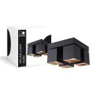 D'Lite Lampa sufitowa Kubo Czarny Uchylny i Obrotowy | IP20 - Nadaje Się Do 4x GU10