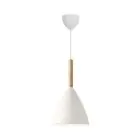 DFTP by Nordlux Pure 20 Lampa Wisząca Metal i Drewno Valkoinen | Nadaje Się Do E27