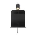 Nordlux Światło Ścienne Roomi Metal Czarny | IP20 - Nadaje Się Do 1x GU10 - Z USB
