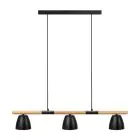 Nordlux Theo 3-Rail Lampa Wisząca Metal i Drewno Czarny | Nadaje Się Do 3x GU10