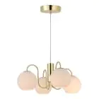 Nordlux Franca Lampa Wisząca 4-Spot Metal i Szkło Mosiądz | Nadaje Się Do 4x E14