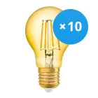 Opakowanie 10x Osram Vintage 1906 LED E27 Gruszka Włókno Złoty 4W 410lm - 824 Bardzo Ciepła Biel | Zamienne 40W