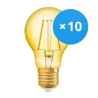Opakowanie 10x Osram Vintage 1906 LED E27 Gruszka Włókno Złoty 2.5W 220lm - 824 Bardzo Ciepła Biel | Zamienne 25W