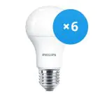 Opakowanie 6x Philips MASTER Value LED Żarówka E27 Gruszka Matowy 7.8W 1055lm - 927 Bardzo Ciepła Biel | Najlepsze renderowanie kolorów - Ściemnianie - Zamienne 75W