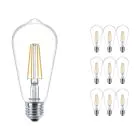 Opakowanie 10x Philips Corepro LED Żarówka E27 Edison Włókno Przezroczysty 7W 806lm - 827 Bardzo Ciepła Biel | Zamienne 60W