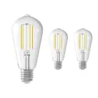 Opakowanie 3x Calex Smart Tuya Wifi E27 Edison Włókno 7W 806lm - 818-830 Przestrajalny Valkoinen | Ściemnianie - Zamienne 60W