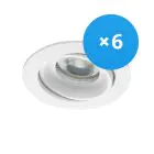 Opakowanie 6x Noxion Wpuszczany Spot Vision MR16 uchylny Valkoinen | Aukko 69mm - GU10 Trzonek
