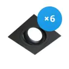 Opakowanie 6x Noxion Wpuszczany Spot Boxi MR16 uchylny Czarny | Aukko 80mm - GU10 Trzonek