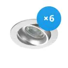 Opakowanie 6x Noxion Wpuszczany Spot Vision MR16 uchylny Aluminium | Aukko 69mm - GU10 Trzonek