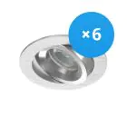 Opakowanie 6x Noxion Wpuszczany Spot Drome MR16 uchylny Aluminium | Aukko 69mm - GU10 Trzonek