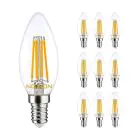 Opakowanie 10x Noxion Lucent LED E14 świeca Włókno Przezroczysty 4.5W 470lm - 827 Bardzo Ciepła Biel | Ściemnianie - Zamienne 40W