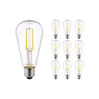 Opakowanie 10x Noxion Lucent LED E27 Gruszka Włókno Przezroczysty 4W 470lm - 827 Bardzo Ciepła Biel | Zamienne 40W