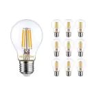Opakowanie 10x Noxion Lucent Włókno LED E27 Gruszka Przezroczysty 7W 806lm - 827 Bardzo Ciepła Biel | Ściemnianie - Zamienne 60W