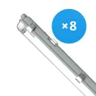 Opakowanie 8x Noxion Oprawy Hermetyczne LED Mieszkaniowy Poseidon V2.0 | Nadaje Się Do 2x120cm Rura LED