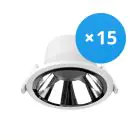 Opakowanie 15x Noxion LED Downlight Apollo 20W 2300lm 60D - 830 Ciepła Biel | 220mm - Aukko 200mm - Alu Reflektor - UGR 
