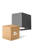 Opakowanie 2x D'Lite Światło Ścienne Vrebos Czarny | IP54 - Nadaje Się Do 1x GU10