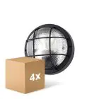 Opakowanie 4x D'Lite Światło Ścienne Ecco Czarny Okrągła | IP54 - Nadaje Się Do 1x E27