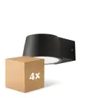 Opakowanie 4x D'Lite Światło Ścienne Lira Czarny 7W 600lm 830 Ciepła Biel | IP54