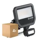 Opakowanie 4x Ledvance LED Iluminacja Aluminium Czarny 17W 2400lm 100D - 840 Zimna Biel | IP65 - Czujnik Ruchu I Światła - Symetryczny