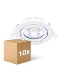 Opakowanie 10x Noxion LED Uchylny Slim Spot Valkoinen Okrągła 6W 350lm 60D - 920-930 Dim To Warm | 85mm - IP54 - Ściemnianie - Najlepsze Renderowanie Kolorów