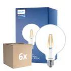 Opakowanie 6x Philips MASTER Value LED Globe E27 120mm Włókno Przezroczysty 5.9W 806lm - 927 Bardzo Ciepła Biel | Najlepsze renderowanie kolorów - Zamienne 60W