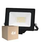 Opakowanie 4x Noxion LED Iluminacja Beamy Aluminium Czarny 20W 2200lm 100D - 830 Ciepła Biel | IP65 - Symetryczny 