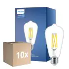 Opakowanie 10x Philips MASTER Value LED Żarówka E27 Edison Włókno Przezroczysty 5.9W 806lm - 922-927 Dim to Warm | Najlepsze Renderowanie Kolorów - Zamienne 60W
