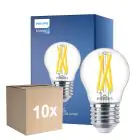 Opakowanie 10x Philips MASTER LED E27 Piłka Włókno Przezroczysty 3.5W 470lm - 922-927 Dim To Warm | Najlepsze Renderowanie Kolorów - Ściemnianie - Zamienne 40W