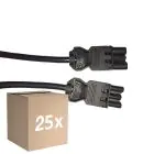 Opakowanie 25x Noxion GST - Kompatybilny Przewód przedłużający Czarny - Męski + Płeć Żeńska - 5m - 3 pole 1,5mm2
