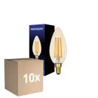 Opakowanie 10x Noxion Lucent LED E14 Świeca Włókno Bursztyn B35 4.5W 400lm - 822 Bardzo Ciepła Biel | Ściemnianie - Zamienne 35W