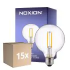 Opakowanie 15x Noxion Lucent LED E27 Globe Włókno Przezroczysty 7W 806lm - 827 Ciepła Biel | Zamienne 60W