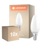 Opakowanie 10x Ledvance Classic LED E14 Świeca Matowy 3.4W 470lm - 827 Bardzo Ciepła Biel | Ściemnianie - Zamienne 40W