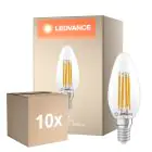 Opakowanie 10x Ledvance Classic LED E14 Świeca Włókno Przezroczysty 3.4W 470lm - 827 Bardzo Ciepła Biel | Ściemnianie - Zamienne 40W