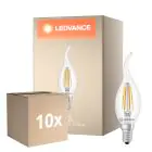 Opakowanie 10x Ledvance Classic LED E14 Świeca Włókno Przezroczysty 3.4W 470lm - 827 Bardzo Ciepła Biel | Zamienne 40W