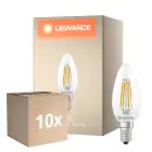 Opakowanie 10x Ledvance Classic LED E14 Świeca Włókno Przezroczysty 3.4W 470lm - 827 Bardzo Ciepła Biel | Zamienne 40W