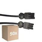 Opakowanie 50x Noxion GST - Kompatybilny Przewód przedłużający Czarny - Męski + Płeć Żeńska - 5m - 3 pole 1,5mm2