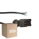 Opakowanie 50x Noxion GST - Kompatybilny Kabel zasilający Czarny - Męski + Końcówki otwarte - 0,3m - 3 pole 0,75mm2