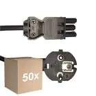 Opakowanie 50x Noxion GST - Kompatybilny Kabel zasilający Czarny - Płeć Żeńska + Schuko Europlug - 2m - 3 pole 0.75mm2