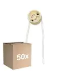 Opakowanie 50x Uniwersalny GU10 Trzonek - Universele GU10 Fitting - Valkoinen 0.1m - 2 pole 0.5mm2 (Dla Noxion)