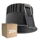 Opakowanie 20x Ledvance LED Spot Ciemnylight Aluminium Czarny 8W 680lm 36D - 930 Ciepła Biel | Aukko 68mm - IP44 - Najlepsze renderowanie kolorów - Ściemnianie